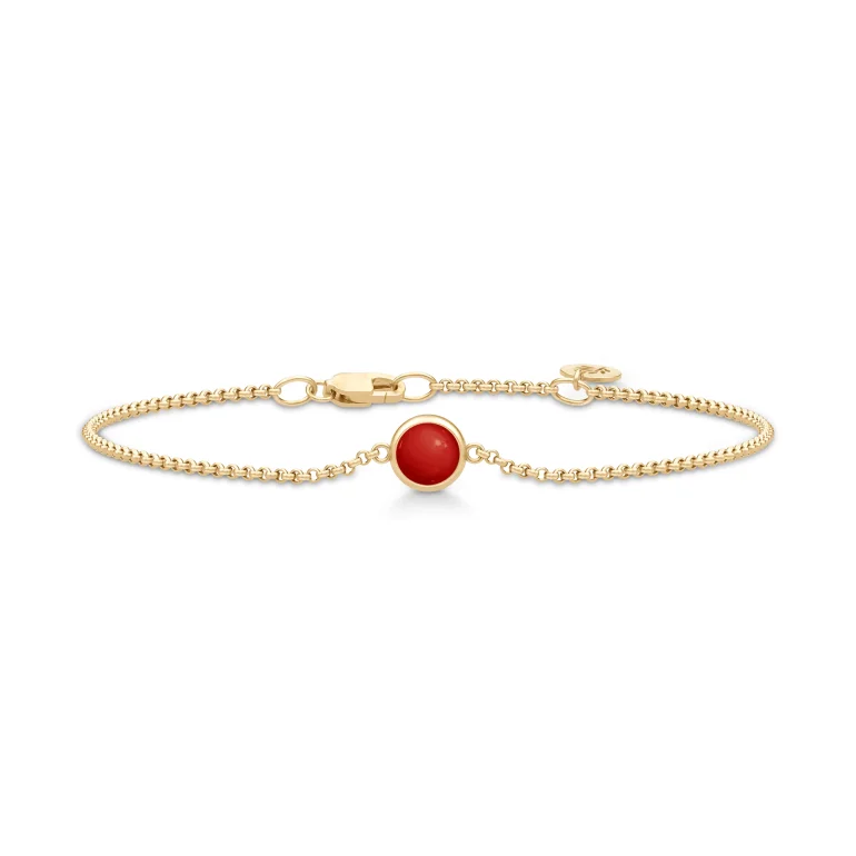 Julie Sandlau: Primini Armb�nd - Red Coral - Forgyldt s�lv - BR258GDRECOCR