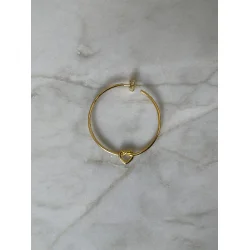 Jane Knig: Big tied Heart Hoop rering - restik - Forgyldt Slv - BTHH-AW25-G