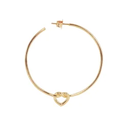 Jane Knig: Big tied Heart Hoop rering - restik - Forgyldt Slv - BTHH-AW25-G