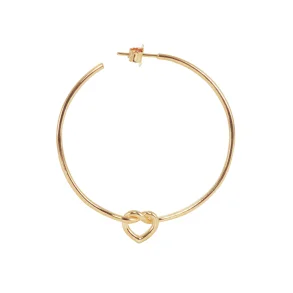 Jane Knig: Big tied Heart Hoop rering - restik - Forgyldt Slv - BTHH-AW25-G