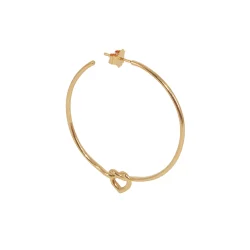 Jane Knig: Big tied Heart Hoop rering - restik - Forgyldt Slv - BTHH-AW25-G