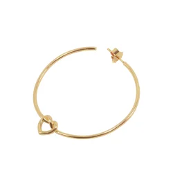 Jane Knig: Big tied Heart Hoop rering - restik - Forgyldt Slv - BTHH-AW25-G