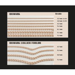 BNH: Bismark Collier i forlb halskde - Guld - 14KT - 45cm