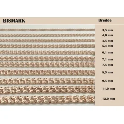 BNH: Bismark armbnd - Guld - 14kt - 18,5cm