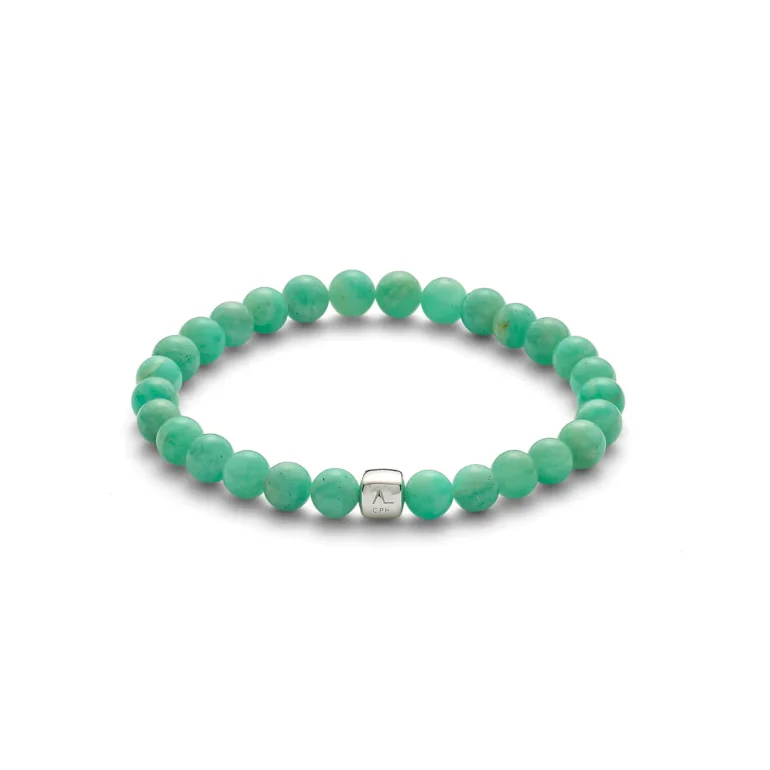 Alexander Lynggaard: ColorUp Amazonite armbnd m. slv cube (6mm) - C00010