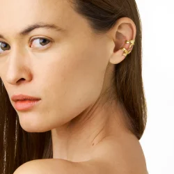 Flora Danica: Grs Ear Cuf - rering - Forgyldt slv - GR-EaCu-G