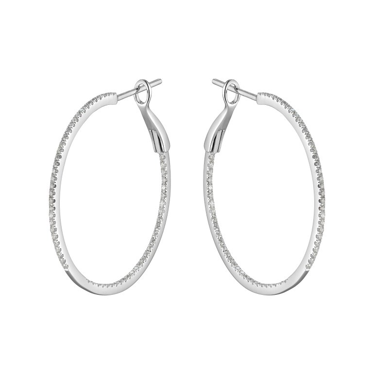 Guldbrandsen: Lux Creoler - Str. 4 - Hvidguld - Brillanter - DIE152B-w