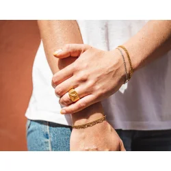 IX Studios: IX Curb Medi Bracelet - armbnd - Slv - DMVGD070RH