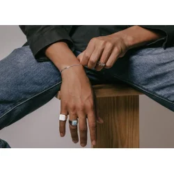 IX Studios: IX Curb Medi Bracelet - armbnd - Slv - DMVGD070RH