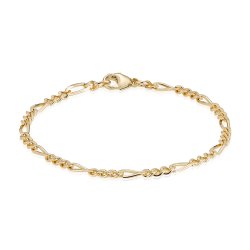 BNH: Figaro armbnd - Guld - 14kt - 18,5cm