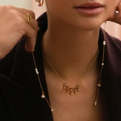 Copenhagen: Guldbelagt halskde - Sterling slv - Ametyst - Kvarts - FC4443AMCHQ