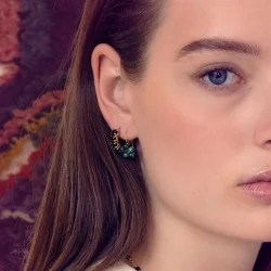 Carr Copenhagen: Guldbelagte reringe - Ametyst- Malakit - FH4460AMMA