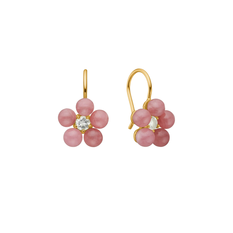 Carr� Copenhagen: Guldbelagte �reringe - Rhodocrosit - Prasiolit - FH4460PRSRC 