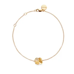Flora Danica: Firklver Pav armbnd - forgyldt slv - FLC-Br-G-Pave