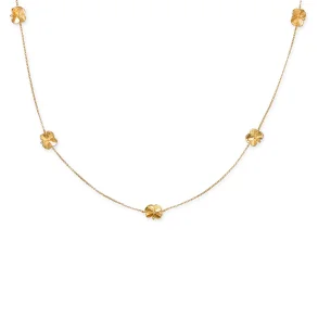 Flora Danica: Firklver halskde med fem forgyldte klvere - forgyldt Slv - FLC-NeLo-G