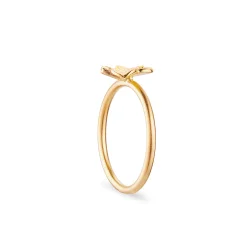 Flora Danica: Firklver ring - forgyldt slv - FLC-Ri-G