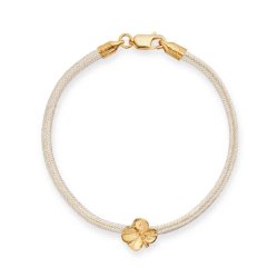 Flora Danica: Firklver silke armbnd - Champagne - Forgyldt Slv - FLC-SILK-CHAMPAGNE-G