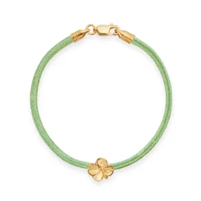 Flora Danica: Firklver silke armbnd - lysegrn - Slv - FLC-SILK-LIGHTGREEN-18-G