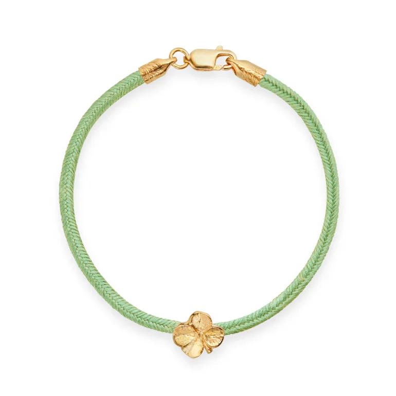 Flora Danica: Firklver silke armbnd - lysegrn - Slv - FLC-SILK-LIGHTGREEN-18-G
