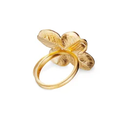 Flora Danica: Firklver Statement ring - forgyldt slv - FLC-StRi-G
