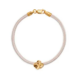 Flora Danica: Firklver silke armbnd - Rosa - FG/Slv - FLC-silk-rose-18-G