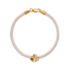 Flora Danica: Firklver silke armbnd - Rosa - FG/Slv - FLC-silk-rose-18-G