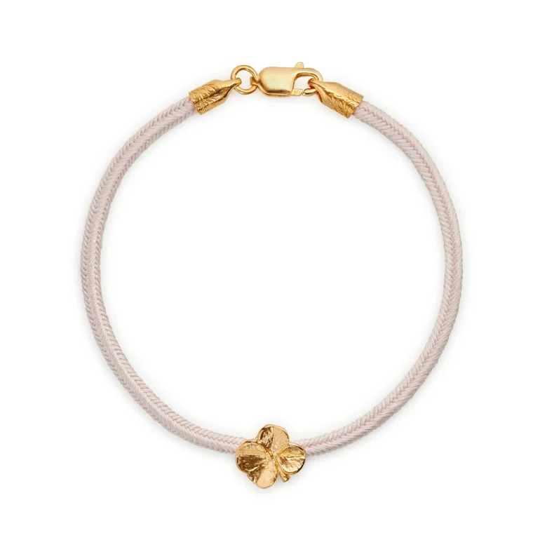 Flora Danica: Firklver silke armbnd - Rosa - FG/Slv - FLC-silk-rose-18-G