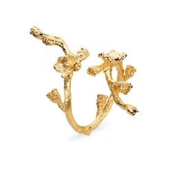 Flora Danica: Forglemmigej Statement ring - forgyldt slv - FMN-StRi-G-54