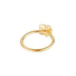 Flora Danica: Firklver ring - forgyldt slv - FLC-Ri-G
