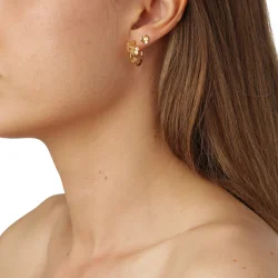 Flora Danica: Forglemmigej Hoop reringe - Forgyldt slv - FMN-HoPc-G