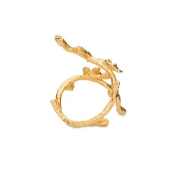 Flora Danica: Forglemmigej Statement ring - forgyldt slv - FMN-StRi-G-54