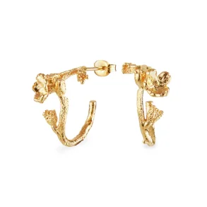 Flora Danica: Forglemmigej Hoop reringe - Forgyldt slv - FMN-HoPc-G