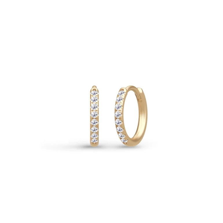 Julie Sandlau: Lulia Mini Hoops - �reringe - Guld - Brillanter - YG14-HPS158