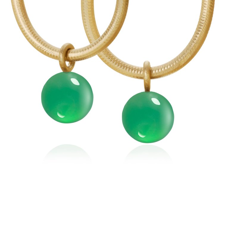 Dulong: Globe Vedhng Guld Med krysopras - 17270A20-2