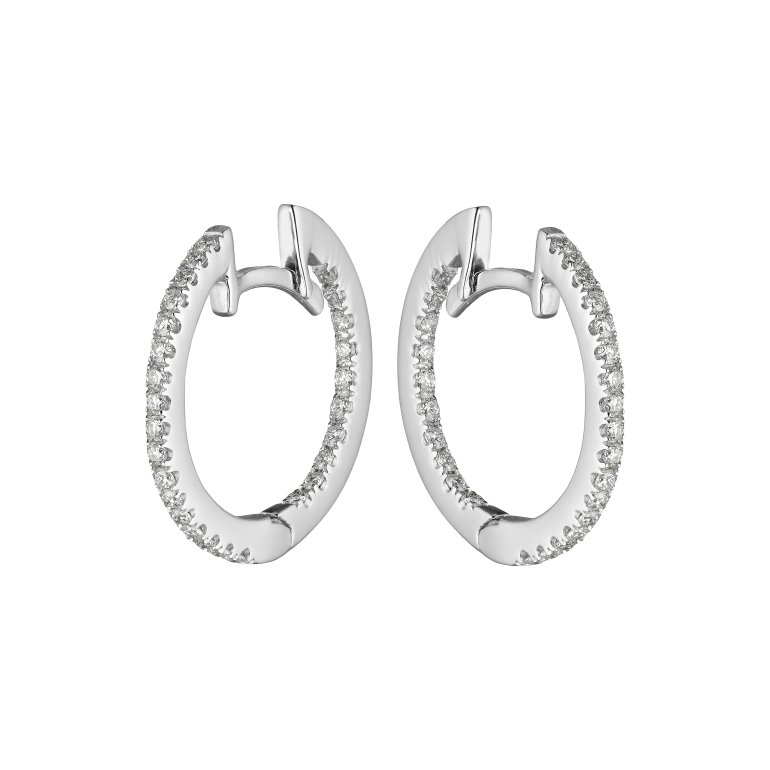 Guldbrandsen: Lux Creoler - Str. 1 - Hvidguld - Brillanter - GUE038-W