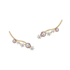 Guldbrandsen: Earcuff - restikker - reringe - Guld - Brillanter - Perler - GUE230-ROSA