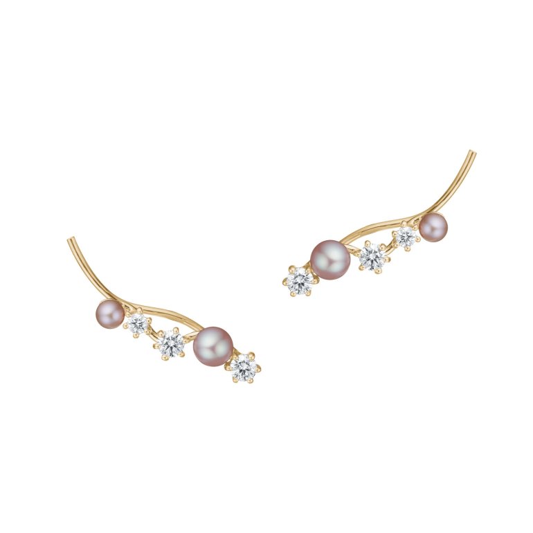 Guldbrandsen: Earcuff - restikker - reringe - Guld - Brillanter - Perler - GUE230-ROSA