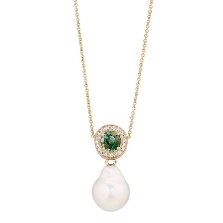 Guldbrandsen: Roset Vedh�ng - Guld - Brillanter - Turmalin - GUE272-VED