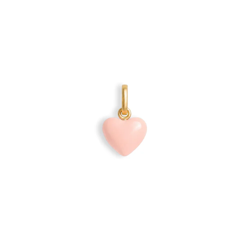 Jane K�nig: Pale Pink Coral Heart Vedh�ng - Guld - GULD-PPHV