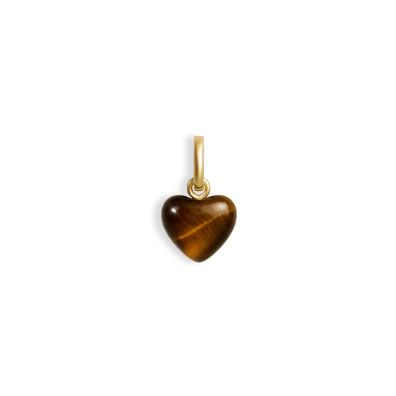 Jane K�nig: Tiger Eye Heart Vedh�ng - Guld - GULD-TEHV
