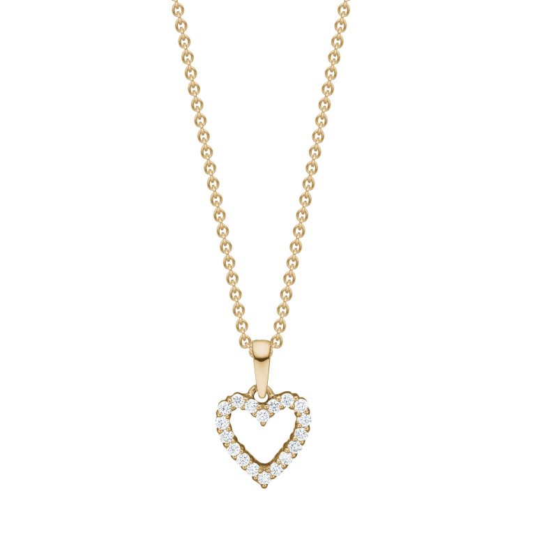 Guldbrandsen:  Hjerte Vedhng - Lille - Guld - Brillanter - GUP014-S-RG