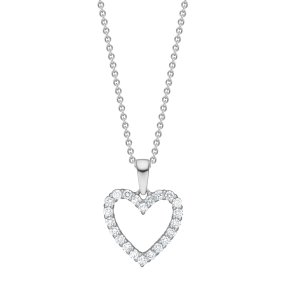 Guldbrandsen:  Hjerte Vedhng - Mellem - Hvidguld - Brillanter - GUP015-M-WG