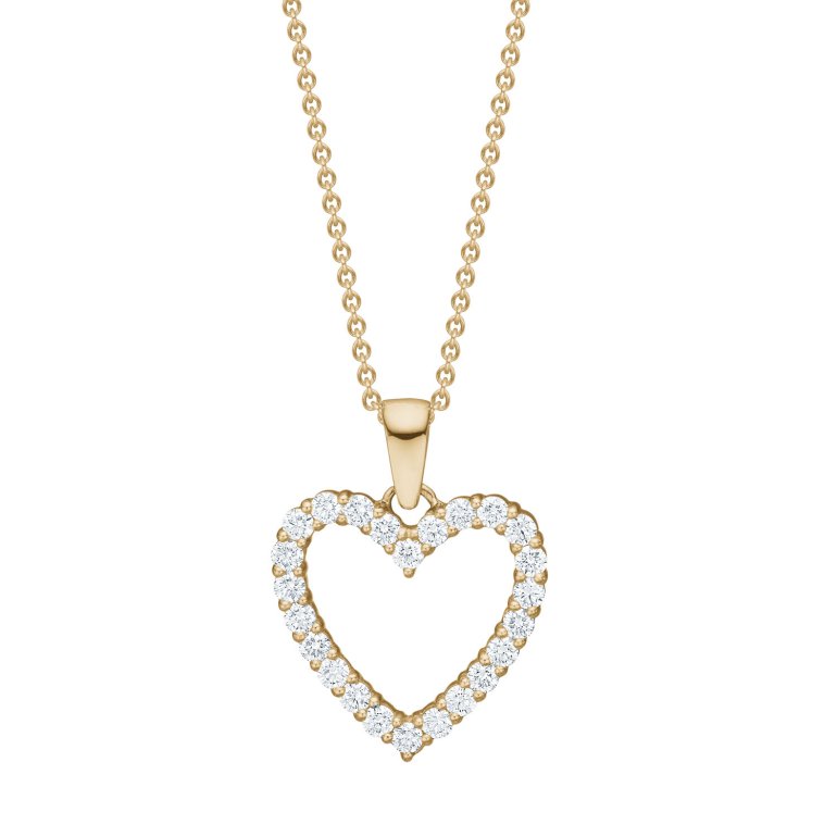 Guldbrandsen:  Hjerte Vedh�ng - Stor - Guld - Brillanter - GUP016-L-RG