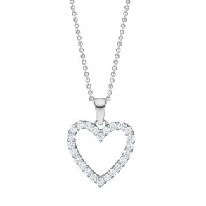 Guldbrandsen:  Hjerte Vedhng - Stor - Hvidguld - Brillanter - GUP016-L-WG