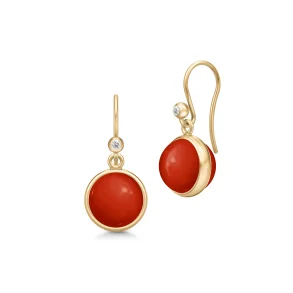 Julie Sandlau: Prime Red Coral �reringe - Forgyldt - HKS181GDLACRCZ