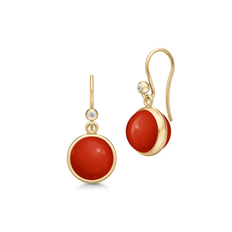 Julie Sandlau: Prime Red Coral �reringe - Forgyldt - HKS181GDLACRCZ