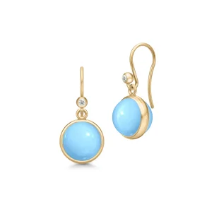 Julie Sandlau: Prime Turquoise �reringe - Forgyldt - HKS181GDTQCRCZ