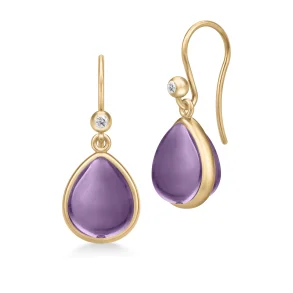 Julie Sandlau: Paloma �reringe - Guldbelagt s�lv -  Amethyst krystal - HKS631GDATCRCZ