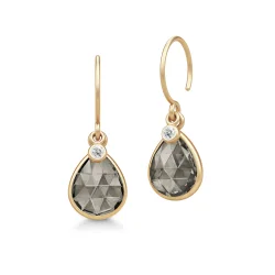 Julie Sandlau: Leela Earrings reringe - Forgyldt slv - Smokey - HKS750GDSMCRCZ