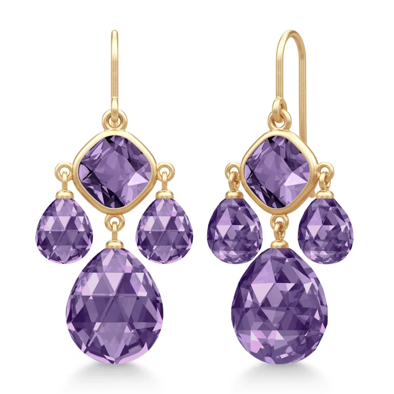 Julie Sandlau: Olivia Chandelier reringe - Amethyst - Forgyldt slv - HKS777GDATCR